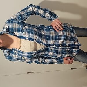 XS Aerie Flannel Sea Green / White / Purple Faint Stripe